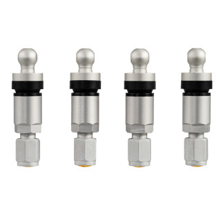 4 Tire pressure sensors TPMS sensors metal valve silver for Chery Fulwin 01.2016-06.2020