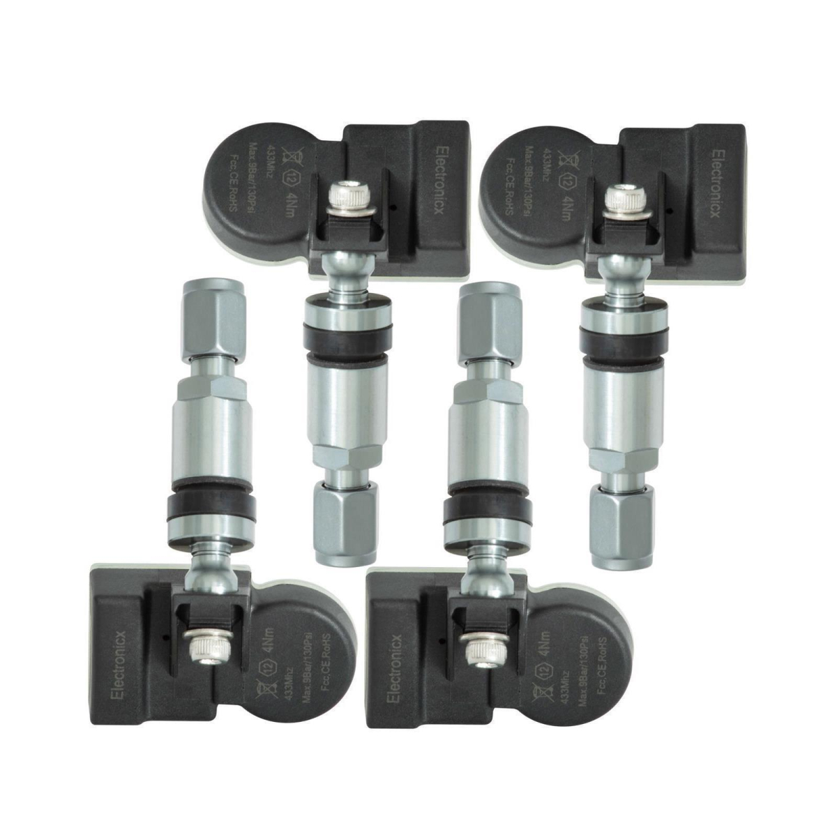 4 Tire pressure sensors TPMS sensors metal valve Gunmetal for Chery Tiggo7 Continental 01.2018-12.2020