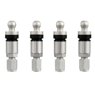 4 tire pressure sensors TPMS sensors metal valve silver for Dacia Spring 01.2020-