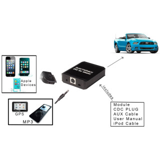 Adapter AUX for iPhone iPad iPod for Smart, Fiat, Lancia 8 Pin