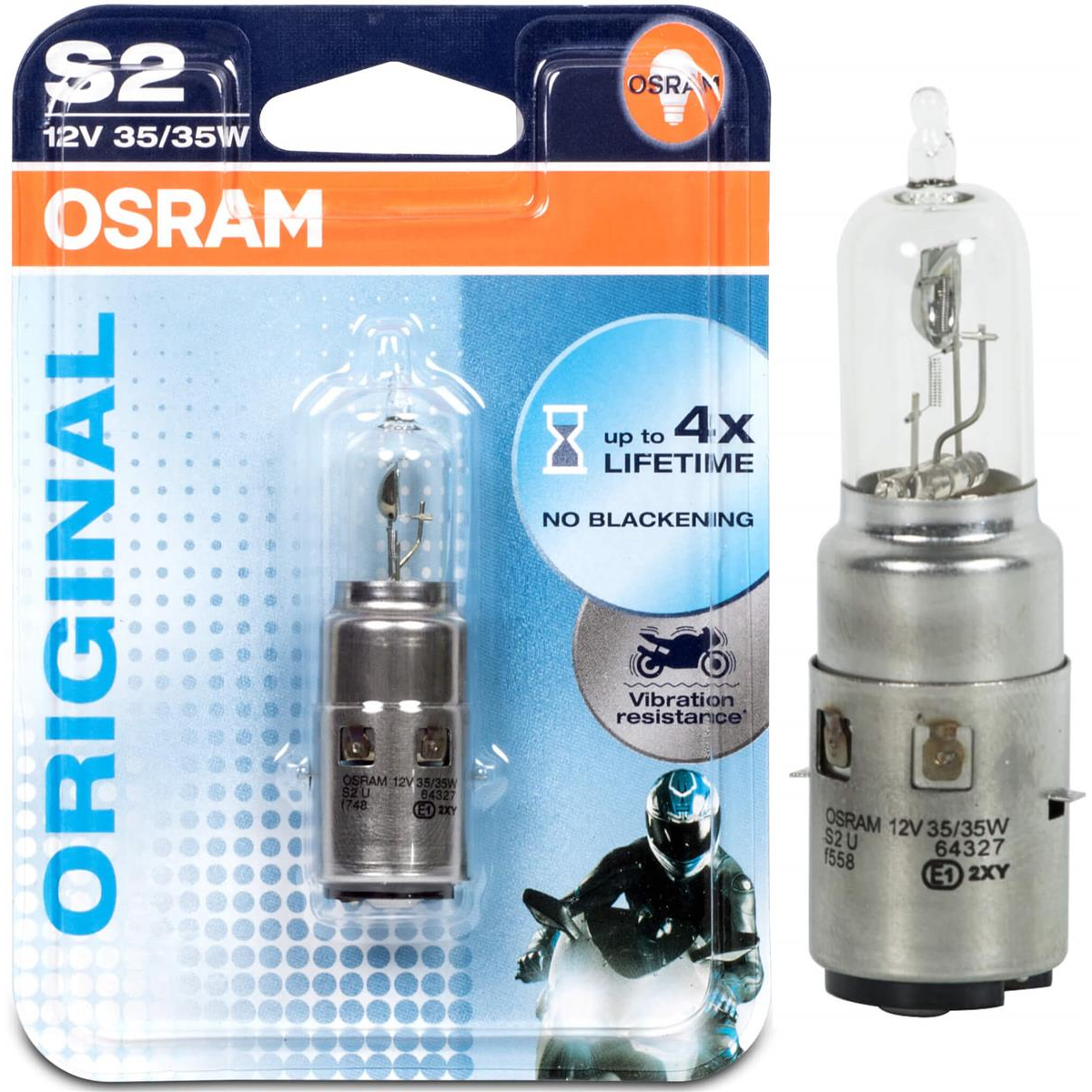 Osram Original Line 12V Motoradlampen S2, 64327-01B (1 Stück)