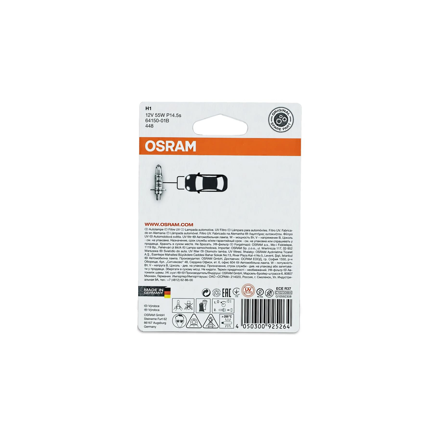 Osram Original Line 12V H1 64150-01B car lamps 1 pc. blister, 6,99 €