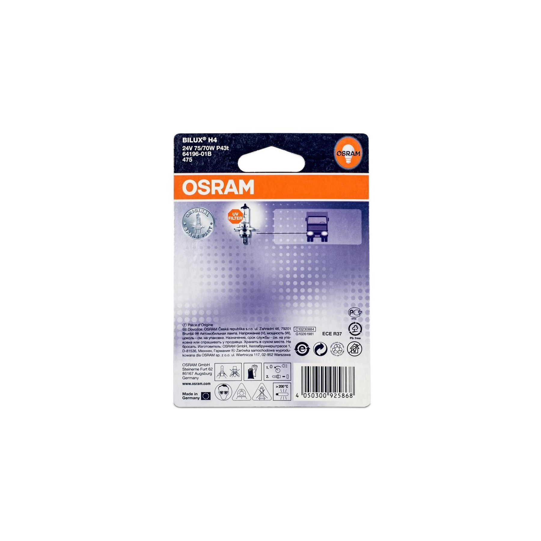 Osram H4 24V Original Line H4 truck headlight bulbs, 8,43 €