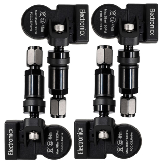 4 tire pressure sensors TPMS sensors metal valve black...