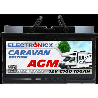 AGM Batterie 12v 100Ah Electronicx Caravan Edition V2...