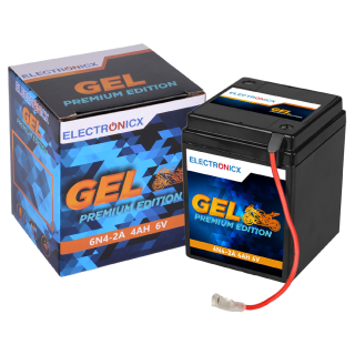 Electronicx GEL Motorcycle Battery 6V 4Ah 6N4-2A-4 - Maintenance-Free, Leakproof, High Starting Power