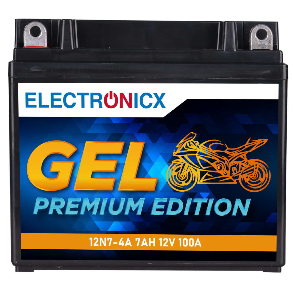 Electronicx YB7-A GEL Motorcycle Battery 12V 7Ah 100A/EN - Maintenance-Free, Pre-Charged, Leak-Proof, Long-Lasting