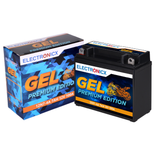 Electronicx YB7-A GEL Motorcycle Battery 12V 7Ah 100A/EN - Maintenance-Free, Pre-Charged, Leak-Proof, Long-Lasting