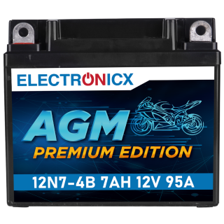 Motorradbatterie 12N7-4B 7Ah 12V AGM Batterie