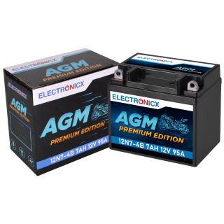Motorradbatterie 12N7-4B 7Ah 12V AGM Batterie