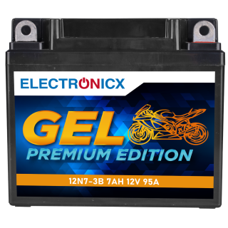 Electronicx YB9L-B GEL Motorradbatterie 12V 7Ah 95A/EN -12N7-3B  Wartungsfrei, Auslaufsicher, Hohe Startkraft