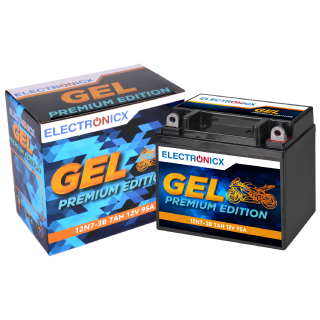 Electronicx YB9L-B GEL Motorradbatterie 12V 7Ah 95A/EN -12N7-3B  Wartungsfrei, Auslaufsicher, Hohe Startkraft