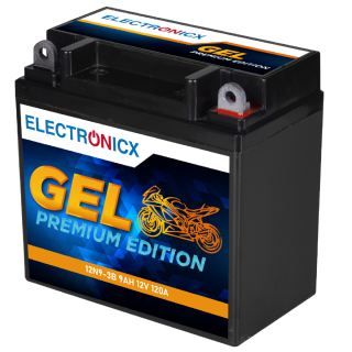 Electronicx YB9L-B 12N9-3B Motorradbatterie 12V 9Ah 120A/EN GEL - Wartungsfrei, auslaufsicher, langlebig