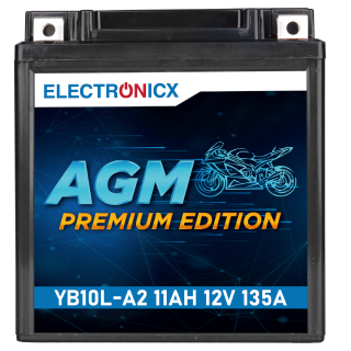 Electronicx YB10L-A2 AGM Motorcycle Battery 12V 11Ah...