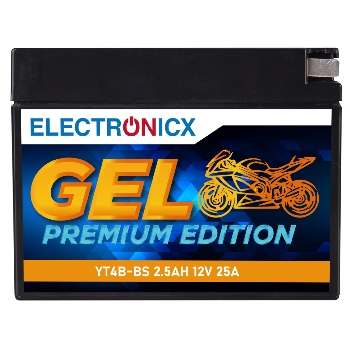 Electronicx Motorrad Batterie YT4B SLA GEL 12V 2,3Ah | AGM wartungsfrei | YT4B-BS Starterbatterie