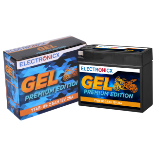 Electronicx Motorrad Batterie YT4B SLA GEL 12V 2,3Ah | AGM wartungsfrei | YT4B-BS Starterbatterie