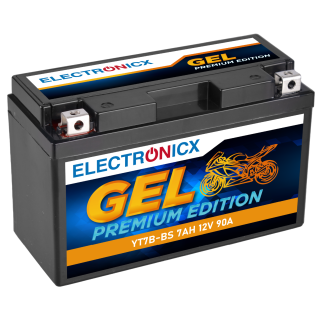 Electronicx YT7B-BS GEL Motorradbatterie 12V 7Ah 90A/EN - Wartungsfrei, Auslaufsicher, Langlebig