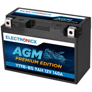 Electronicx YT9B-4 AGM Motorcycle Battery 12V 9Ah - Maintenance-Free & Shockproof for Yamaha YZF-R6, GT9B-4