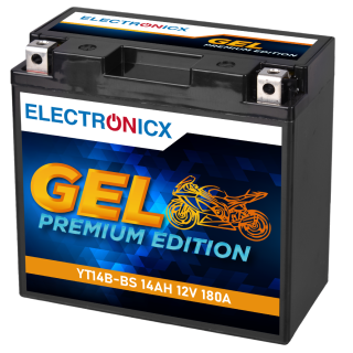 Electronicx GEL Motorradbatterie 12V 14Ah 51422 YT14B-4 GT14B-4 YT14B-BS GEL12-14B-4 51201 - Wartungsfrei & Leistungsstark