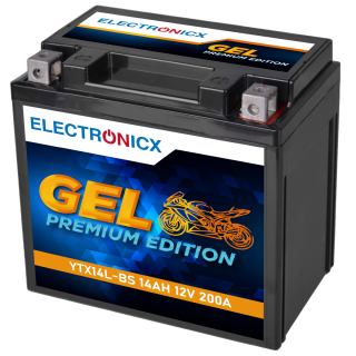 Electronicx YTX14L-BS Gel Motorcycle Battery 12V 14Ah 200A/EN | HVT-03 | Maintenance-Free & Leak-Proof | Durable & Powerful