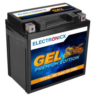 Electronicx YTX14L-BS Gel Motorcycle Battery 12V 14Ah 200A/EN | HVT-03 | Maintenance-Free & Leak-Proof | Durable & Powerful