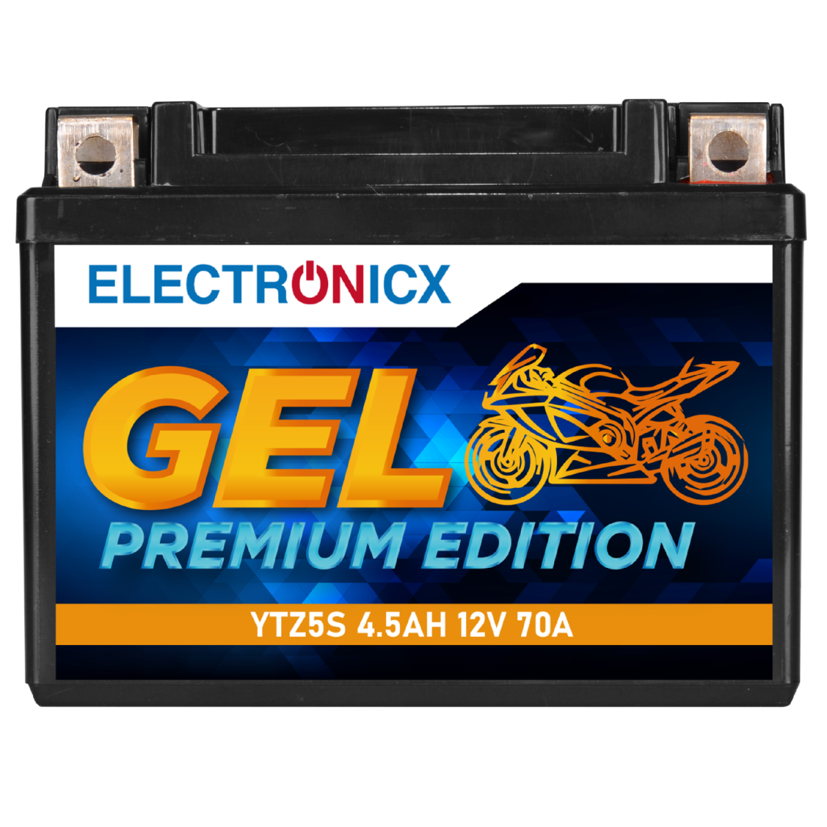 Electronicx GEL Motorradbatterie 12V 4,5Ah 70A YTZ5-S JMTZ5S - Wartungsfrei & Leistungsstark
