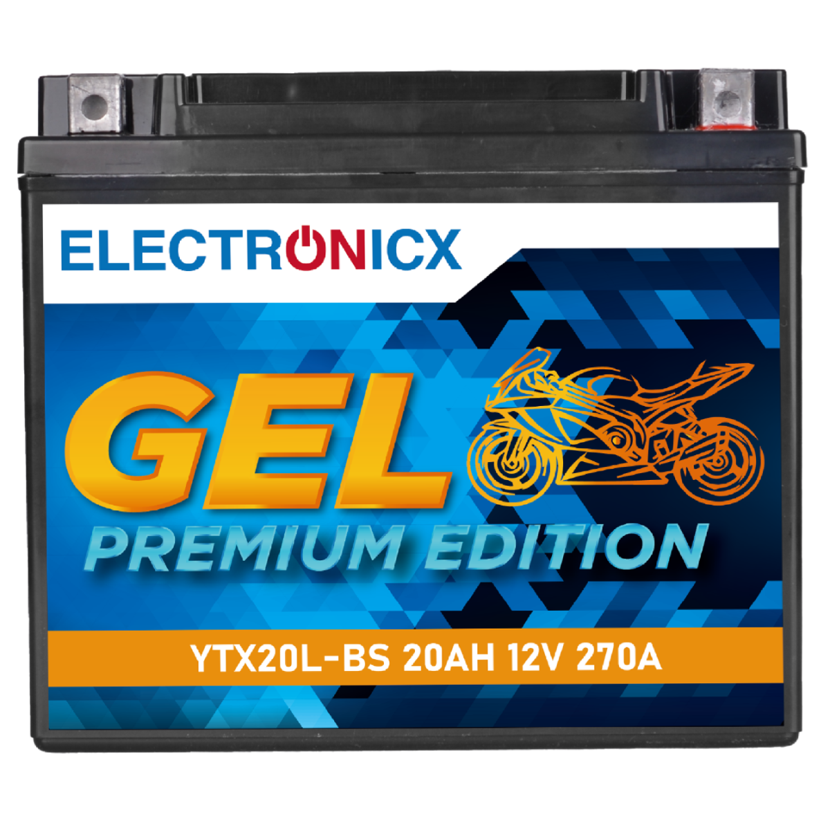 Electronicx YTX20L-BS GEL Motorcycle Battery 12V 20Ah – High-Performance Battery for Motorcycle & Scooter