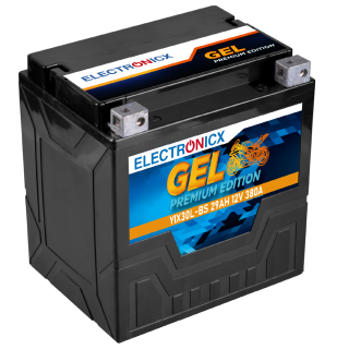 Electronicx YIX30L-BS GEL Motorcycle Battery 12V 29Ah 380A/EN - Maintenance-Free, Leakproof, High-Performance, Double Lifespan, +Right Pole