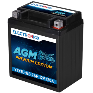 Electronicx YTX7L-BS Motorcycle Battery AGM 12V 7Ah – Powerful Battery for Motorcycles and Scooters