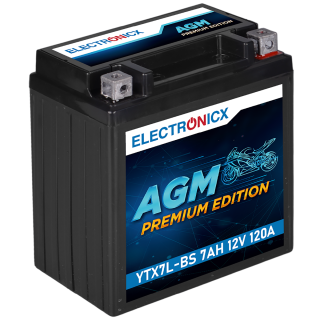 Electronicx YTX7L-BS Motorcycle Battery AGM 12V 7Ah – Powerful Battery for Motorcycles and Scooters