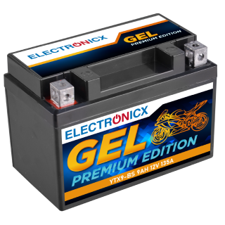 Electronicx GEL Motorradbatterie 12V 9Ah YTX9-BS | Wartungsfrei, kraftvolle Startleistung, für Motorrad & Roller