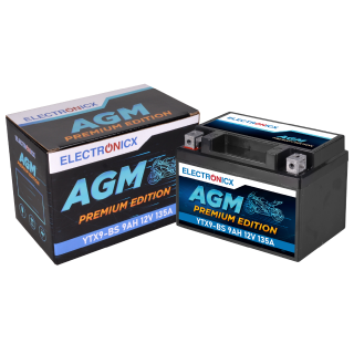 Electronicx AGM Motorcycle Battery 12V 9Ah YTX9-BS | Maintenance-free, powerful starting performance, for motorcycles & scooters