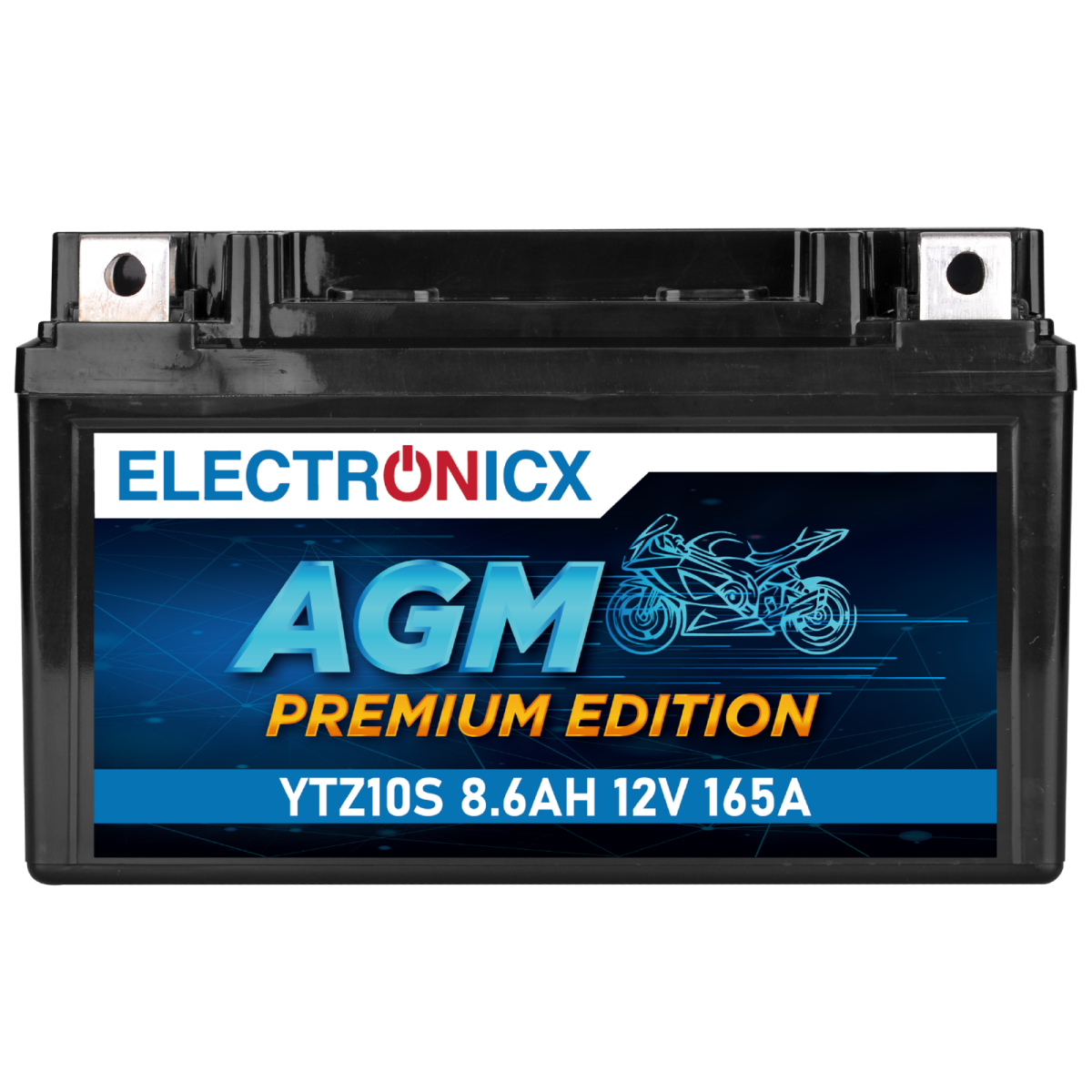 Electronicx YTZ10S AGM Motorradbatterie 12V 9Ah - Wartungsfrei, Hohe Startkraft, Robust & Langlebig