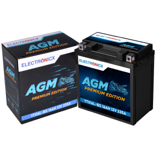 YTX16L-BS AGM Motorradbatterie 12V 16Ah 235A/EN AGM Batterie 12V 51422 YTX16-4 YTX16BS ETX16-BS