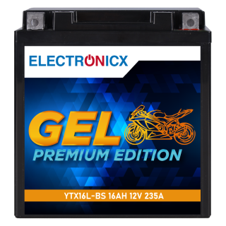 YTX16L-BS GEL Motorradbatterie 12V 16Ah 235A/EN GEL...