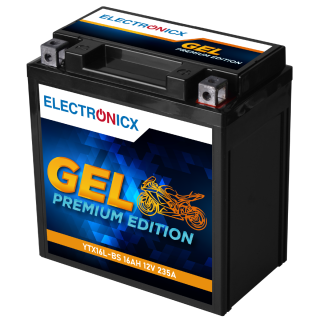 YTX16L-BS GEL Motorradbatterie 12V 16Ah 235A/EN GEL...