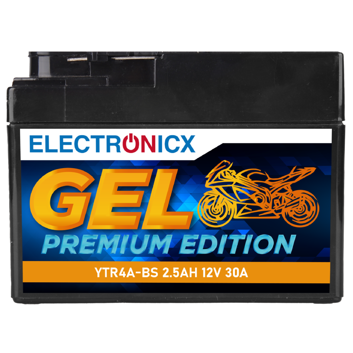 Electronicx YTR4A-BS GEL Roller Battery 12V 2.5Ah 30A/EN - High-Performance Motorcycle Battery - Maintenance-Free & Leak-Proof