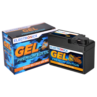 Electronicx YTR4A-BS GEL Roller Battery 12V 2.5Ah 30A/EN - High-Performance Motorcycle Battery - Maintenance-Free & Leak-Proof