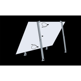 Solarmodul Halterung 2er Set 15°-30° Silber