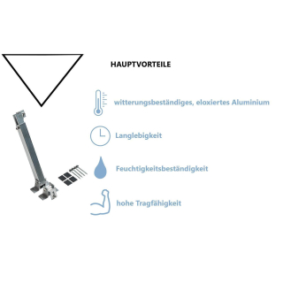 Solarmodul Halterung 2er Set 15°-30° Silber