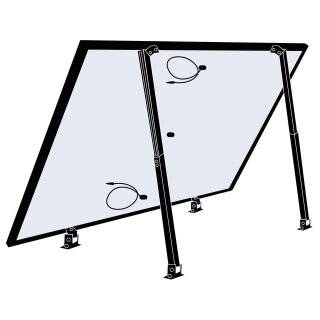 Solarmodul Halterung 2er Set 30°-60° Schwarz