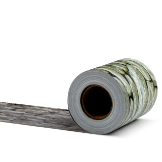 Electronicx PVC Sichtschutzstreifen Graue Steinoptik | Sichtschutz Zaunfolie Doppelstabmatten | 140m (4x35m) x 19 cm | 450g/m² | UV-beständig, blickdicht, inkl. 80 Befestigungsclips