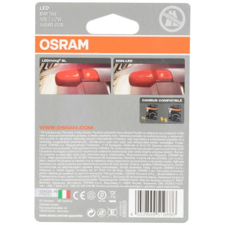 OSRAM 1458R-02B, P21/5W LEDriving Standard LED Bulbs Red Retrofit, Set of 2