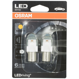 Osram 1557YE-02B LEDriving Premium Signal and Interior lamps, P21/5W lamp base, Amber (Pack of 2)