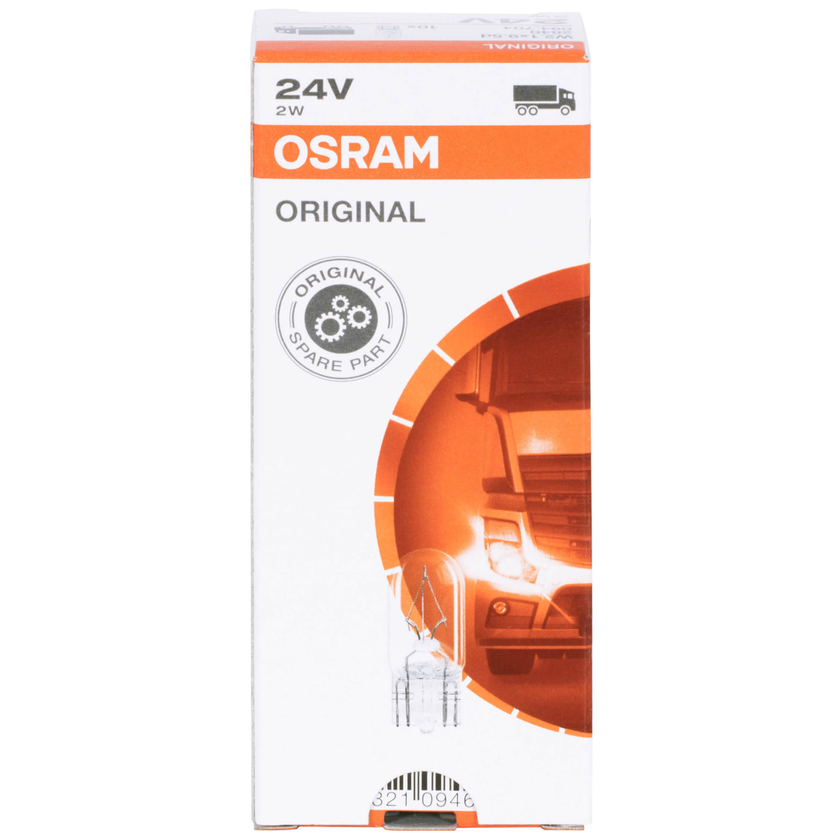 Osram 2840 ORIGINAL Glasquetschsockel, Sockel W2.1x9.5d, 24V, 10 Lampe