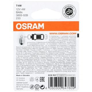 Osram T4W Original Line 3893-02B 12V car lamps double...