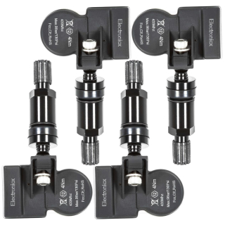 4x TPMS Tire Pressure Sensors Metal Valve Black for Land Rover Discovery 3