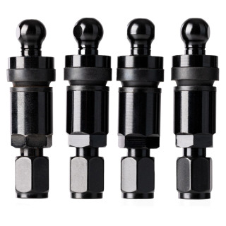4x snímače tlaku v pneumatikách TPMS, kovový ventilek, černé, pro Freightliner Sprinter 2014-2018