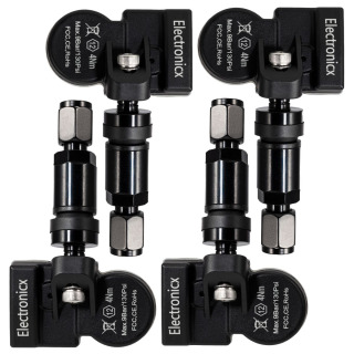 4x Tire Pressure Sensors TPMS Sensors Metal Valve Black...