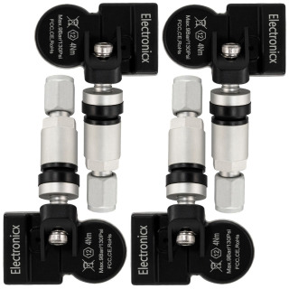 4x Tire Pressure Sensors TPMS Sensors Metal Valve Silver...